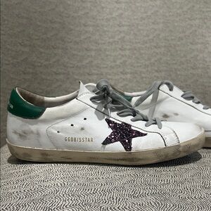Golden goose White Sneakers with Purple/pink Star Accent size 10/41